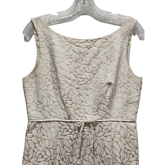 J Crew Ivory Silk Cotton Blend Floral Damask Scoop Back Dress, 10 - Picture 2 of 8